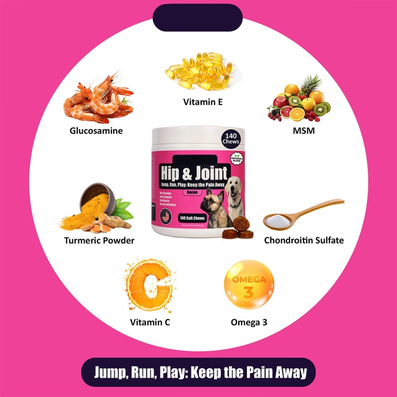 Dog Vitamins Supplier - Bacon Flavor 140 Soft Chews