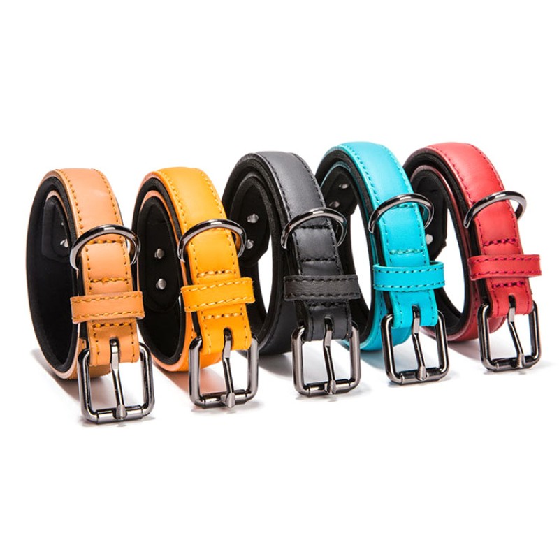 Dog Collar Factory - Real Cow Leather Waterproof Neoprene