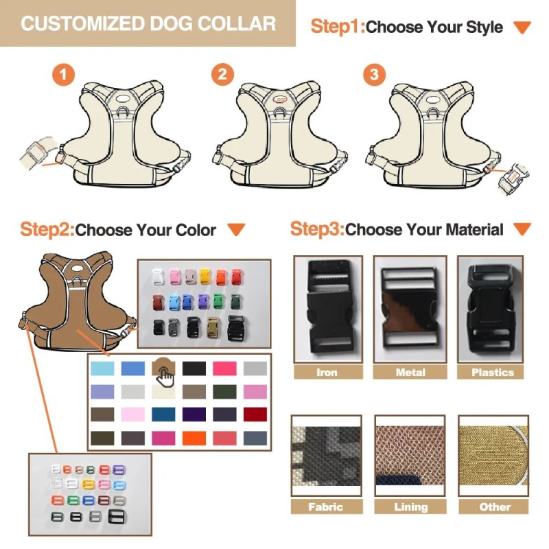 Dog Harness Supplier - Custom Logo Nylon Tactical No Pull