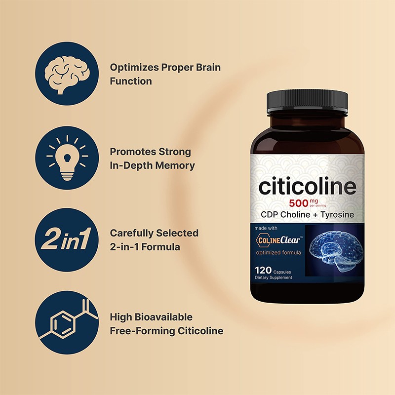Citicoline Supplement Manufacturer - Brain Health CDP-Choline Capsules Not for Pregnant