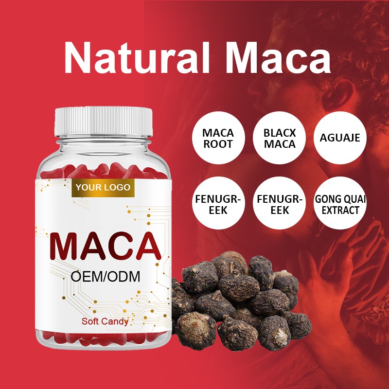 Organic Black Maca Gummies Manufacturer - Private Label 1500mg Performance Support Adults