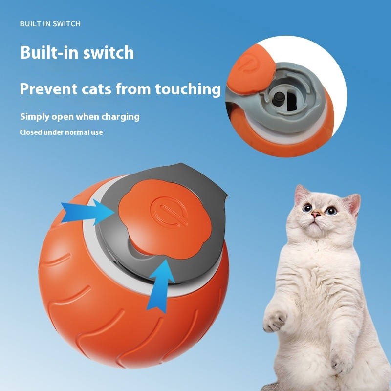 Interactive Cat Toys Factory - Smart Automatic Rolling Electric Ball with Feather