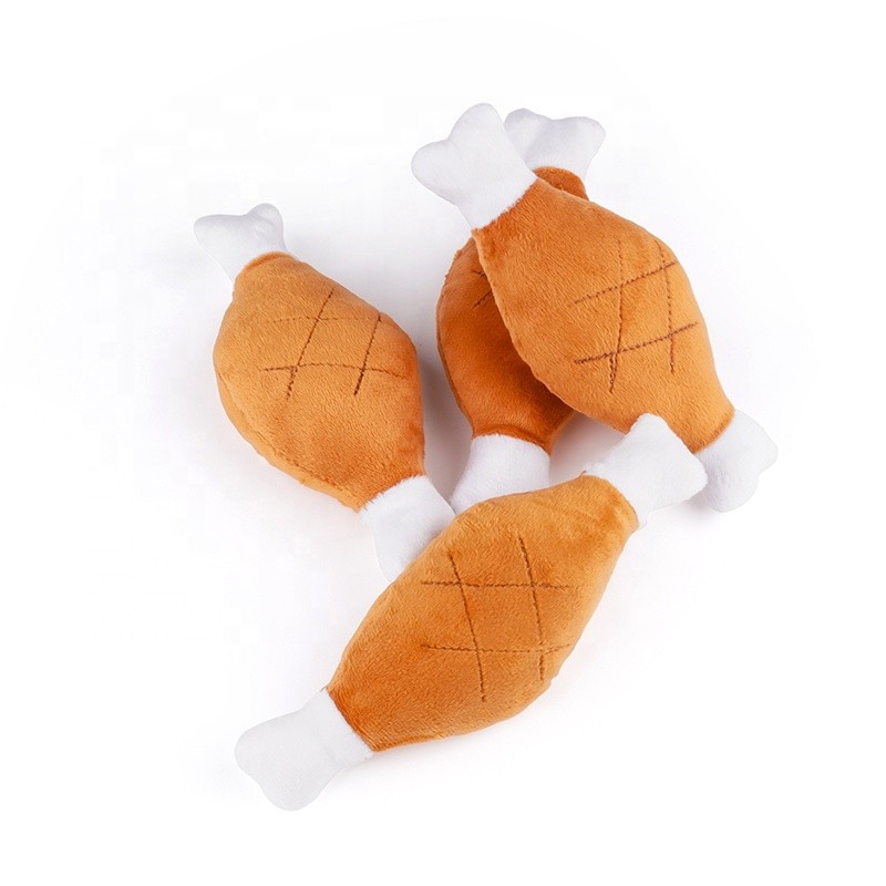 Dog Chew Toy Factory - Chicken Leg Plush Squeaker Toy Small Medium Dogs