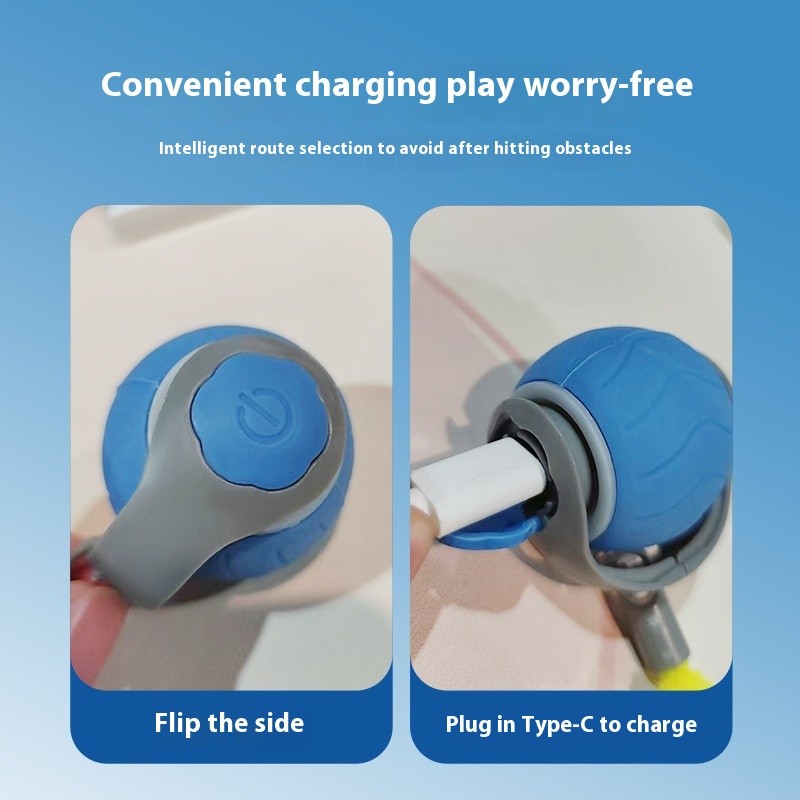 Interactive Cat Toys Factory - Smart Automatic Rolling Electric Ball with Feather