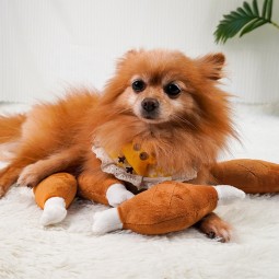 Dog Squeaky Toy Manufacturer - Funny Chicken Leg Shaped Plush Toy Wholesale
