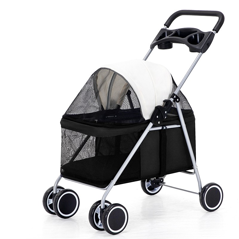 Pet Stroller Supplier - Folding Four-wheeled Easy Walk Carrier Carriage