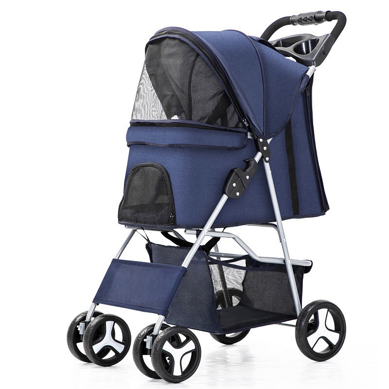 Pet Stroller Manufacturer - Foldable Carrier Grey Dome Outdoor Cart