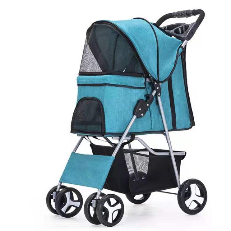 Pet Stroller Manufacturer - Foldable Carrier Grey Dome Outdoor Cart