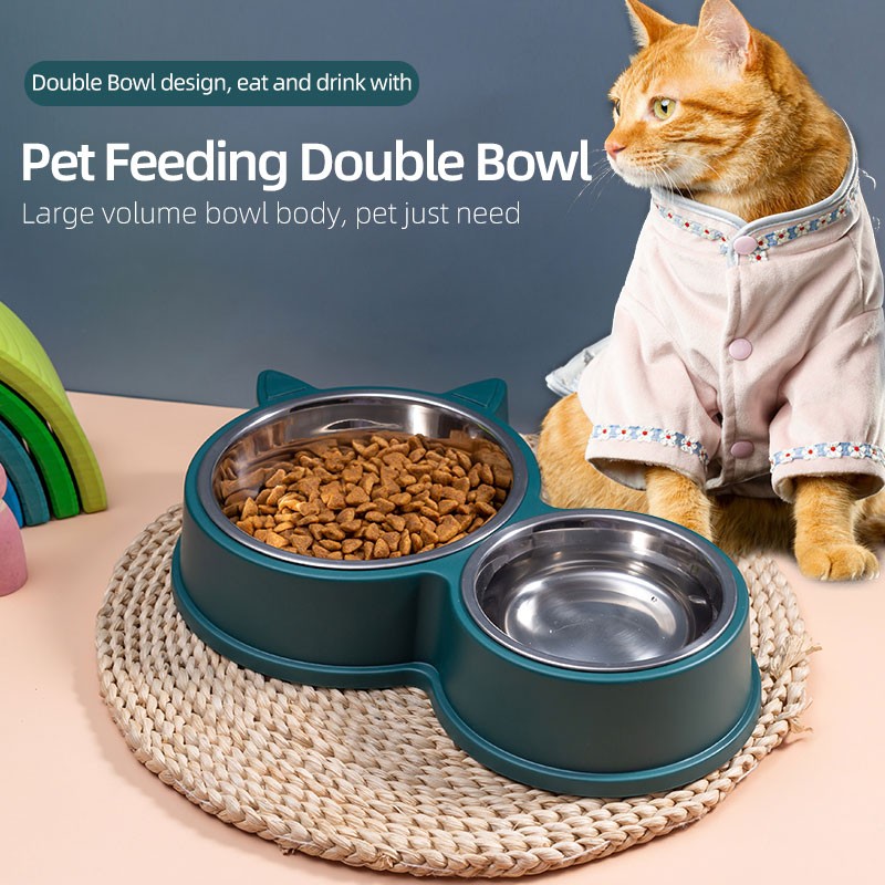 Dog Food Bowl Manufacturer - Stainless Steel Durable Rounded Double Bowl