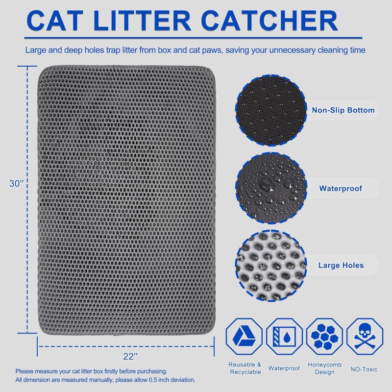 Cat Litter Mat Factory - EVA Double Layer Waterproof Easy Cleaning Trapper