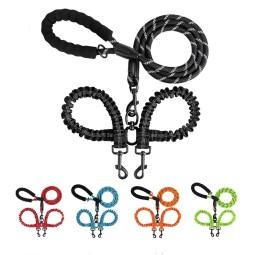 Double Dog Leash Supplier - 360 Swivel Shock Absorbing Bungee