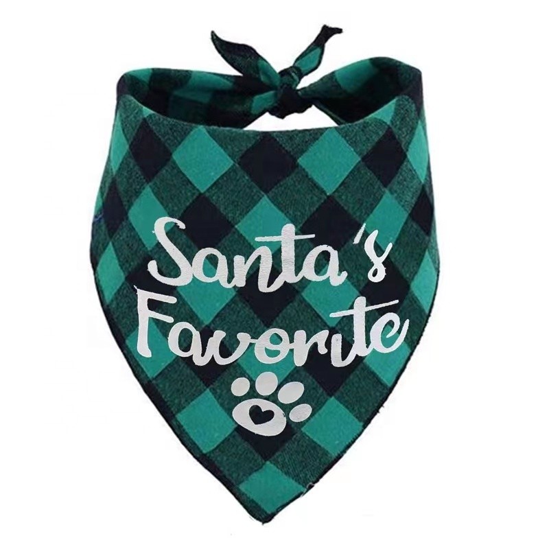 Pet Dog Bandana Supplier - Red Black Plaid Puppy Kerchief