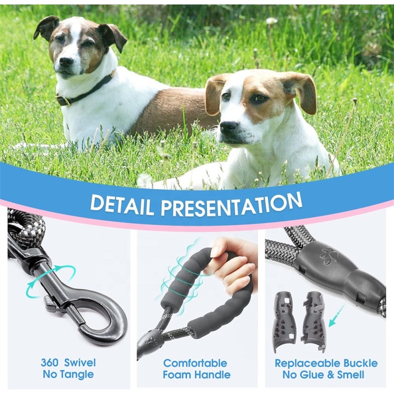 Dog Leash Manufacturer - Reflective Nylon Heavy Rope Striped