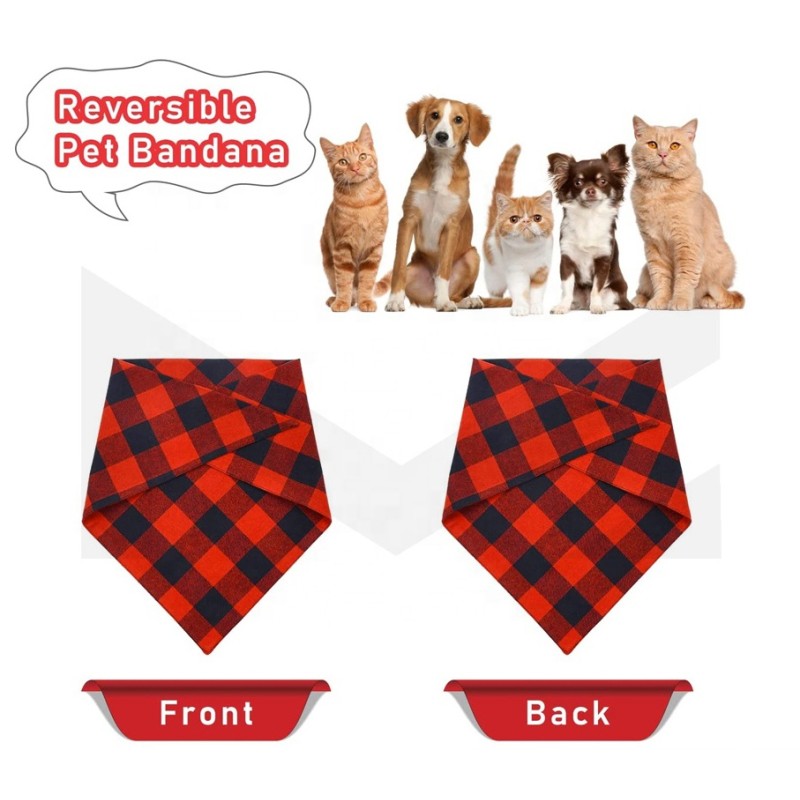 Pet Bandana Set Manufacturer - Christmas Classic Plaid Bibs