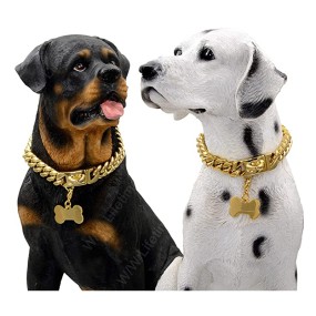 Dog Collar Set Factory - Luxury Gold Stainless Steel Chain