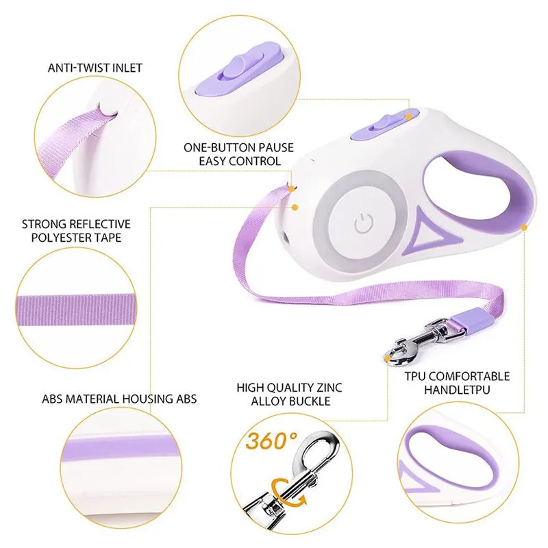 Pet Leash Manufacturer - Fast Drop-Shipping LED Lights Automatic