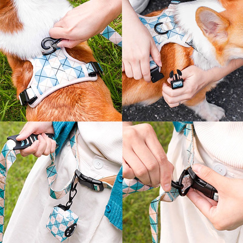 Dog Bark Collar Supplier - Front Clip Walking Security Led Harness Set
