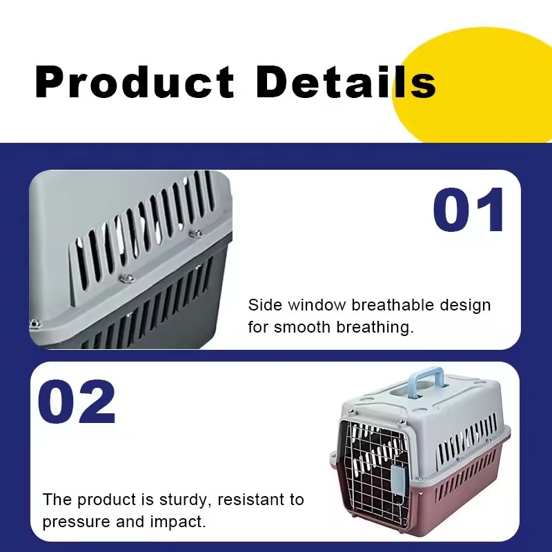 Pet Travel Kennel Manufacturer - Airline Approved Plastic Wheels Large Crate