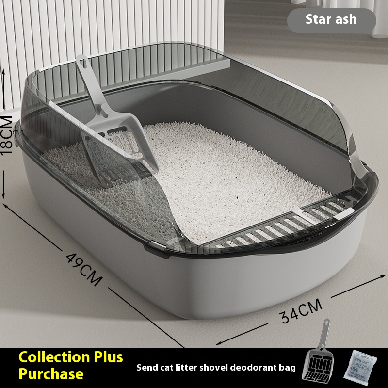 Open Litter Box Manufacturer - Thickened Semi Closed High Side Splash Proof