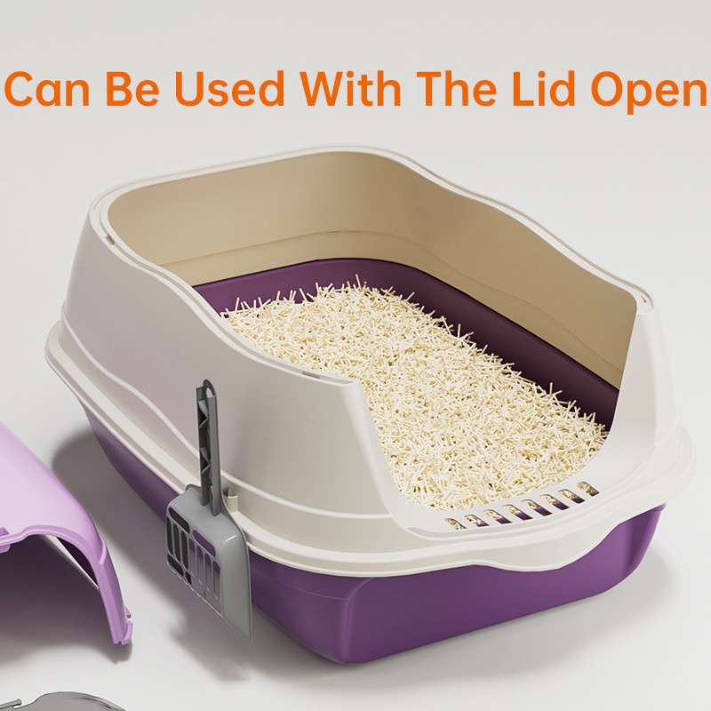 Enclosed Cat Litter Box Factory - 2025 New PP Material Front Door Flip Cover