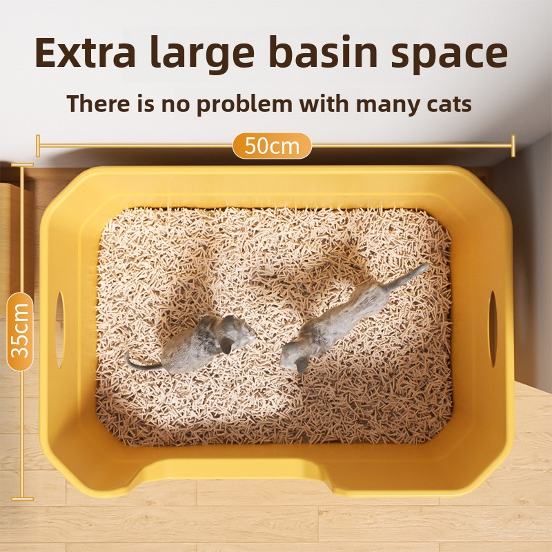 Portable Litter Box Manufacturer - Large Space PP Plastic Splash Proof Toilet