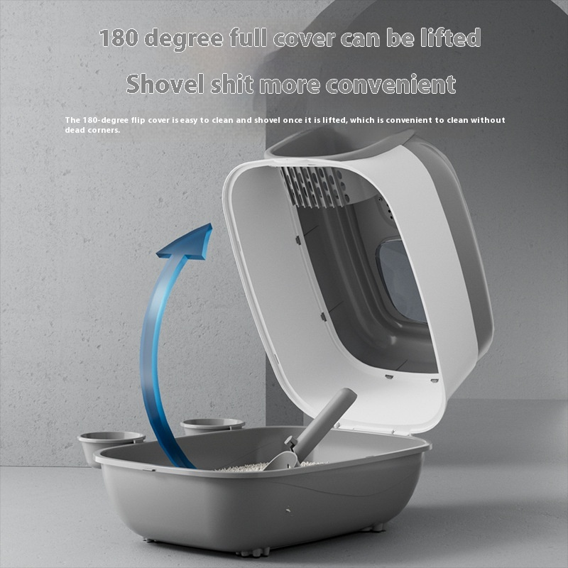 Fully Enclosed Litter Box Supplier - Oversized Splash Proof Plastic PP Bin