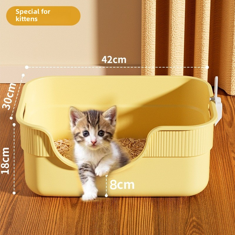Semi Enclosed Litter Box Manufacturer - Splash Proof with Litter Pad PP