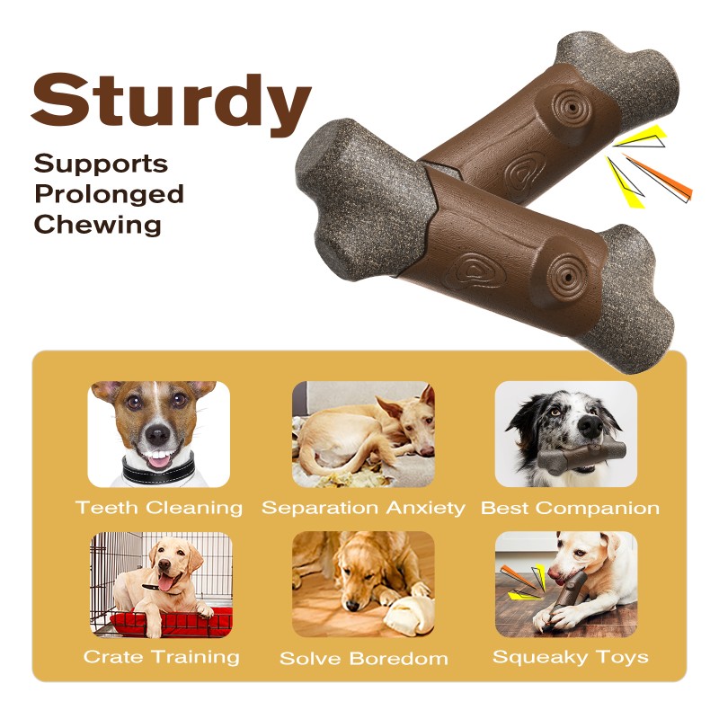 Dog Chew Toy Factory - Wishbone Luxury Silicone Wood Style