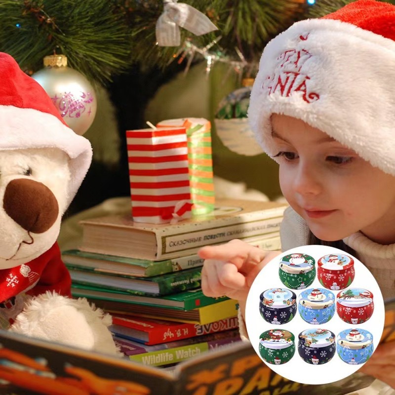 Candle Jar Manufacturer - YOSHI Christmas 2.2oz 4.4oz Round Tin Can