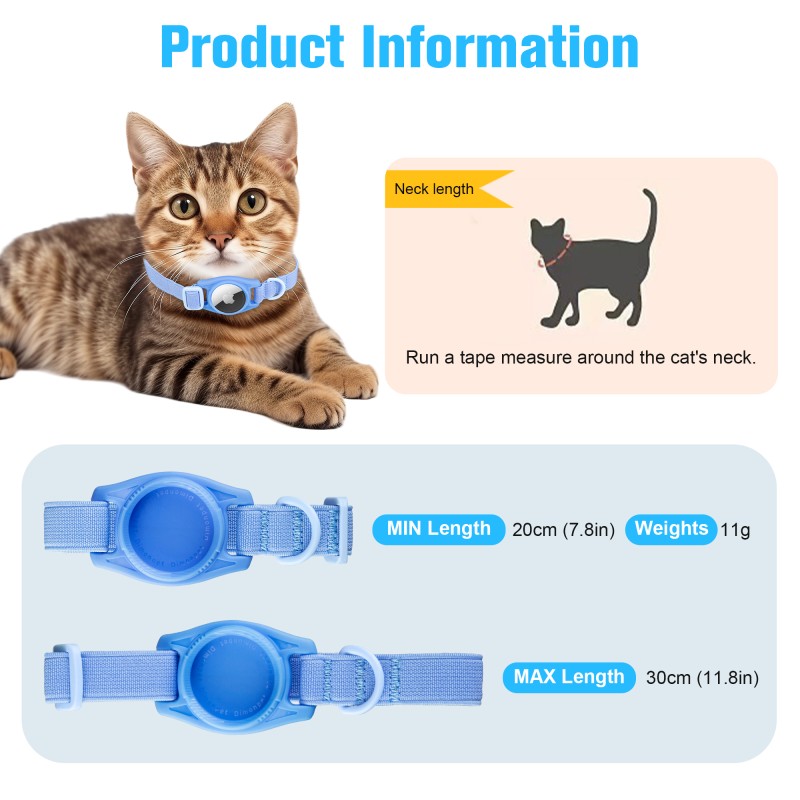 Pet Airtag Collar Manufacturer - 2024 Elastic Safety Collar with Holder