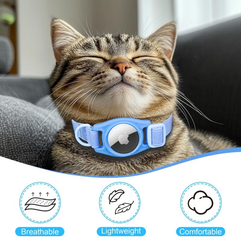 Pet Airtag Collar Manufacturer - 2024 Elastic Safety Collar with Holder