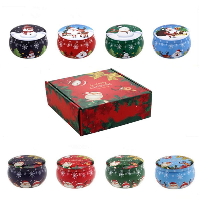 Candle Jar Manufacturer - YOSHI Christmas 2.2oz 4.4oz Round Tin Can