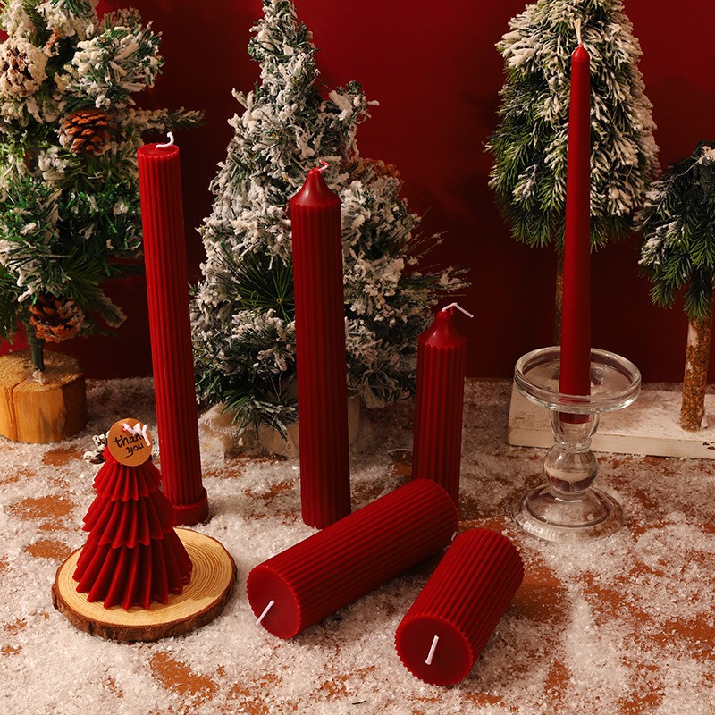 Wine Red Christmas Candles Manufacturer - YOSHI 2025 Classic Stand Wedding