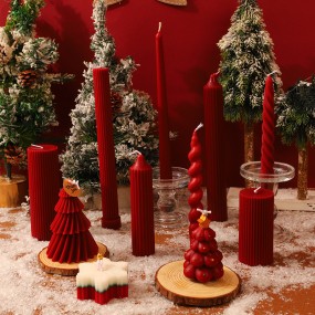 Wine Red Christmas Candles Manufacturer - YOSHI 2025 Classic Stand Wedding