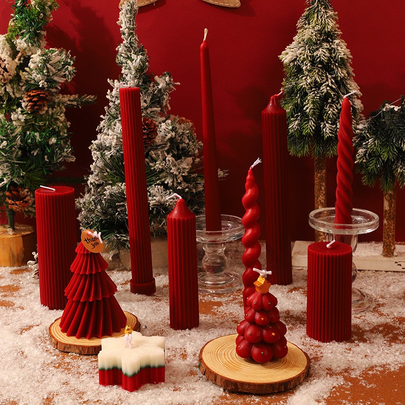 Wine Red Christmas Candles Manufacturer - YOSHI 2025 Classic Stand Wedding