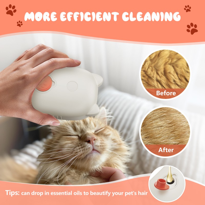 Steam Pet Brush Manufacturer - New 3 in 1 Steamy Cleanser Vapor Brush