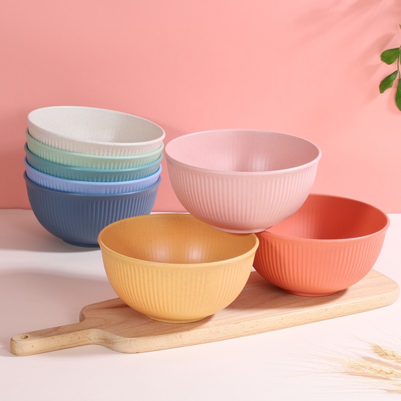 Salad Bowls Set Factory - YS Eco-friendly Wheat Straw Fiber Colorful Bowls