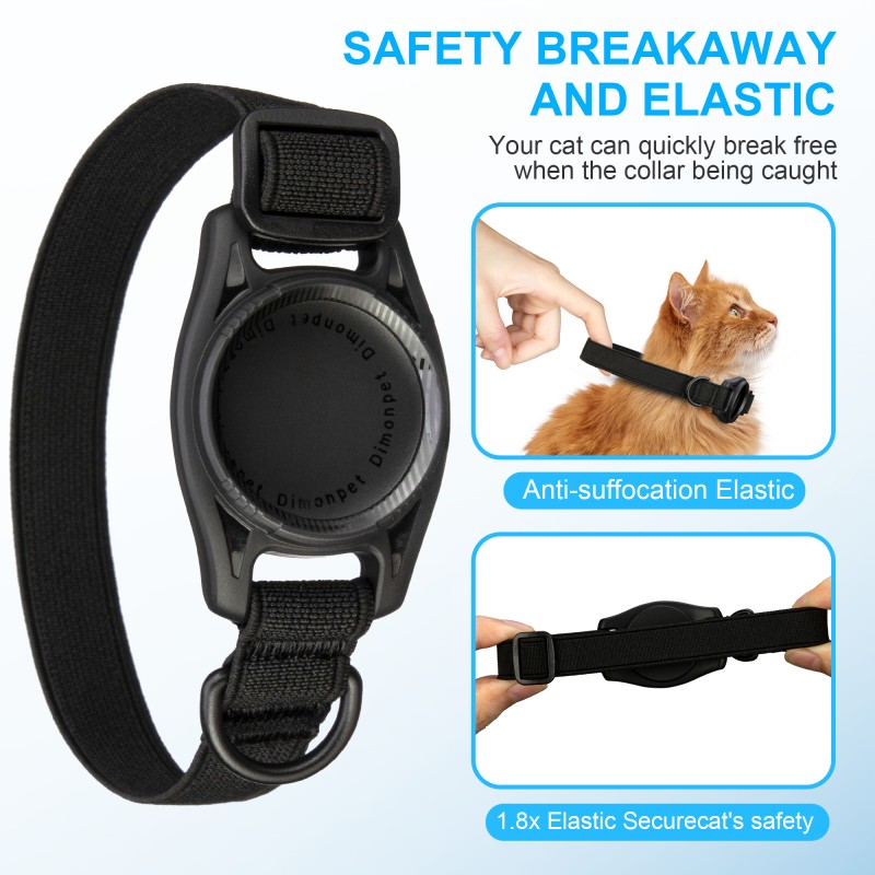 Pet Airtag Collar Manufacturer - 2024 Elastic Safety Collar with Holder