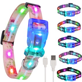 LED Dog Collar Supplier - Adjustable Night Walking Nylon Webbing Chargeable
