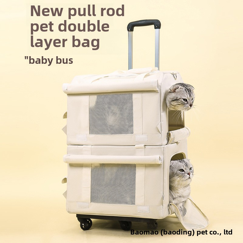 Pet Trolley Box Manufacturer - Portable Double-Decker Bus Large