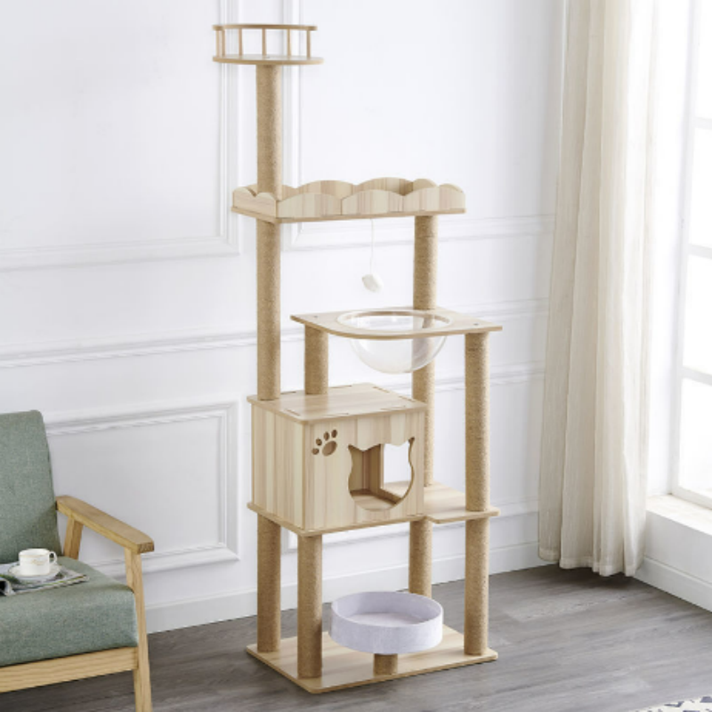 Wood Cat Tree Factory - High Quality Large Playhouse Tower Climbing Frame
