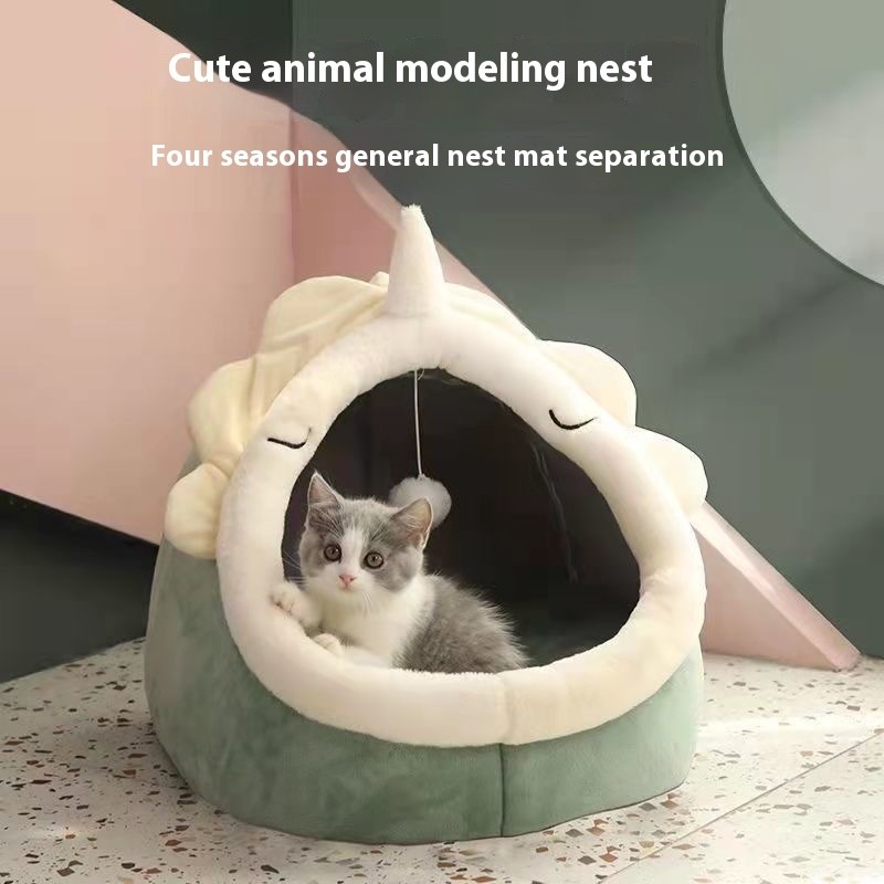 Cat Nest Supplier - Universal Four Seasons Semi-Enclosed Pet Villa Removable