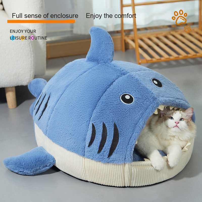 Plush Pet Toy Supplier - Trendy Cute Shark All-Season Thickened Winter Warm