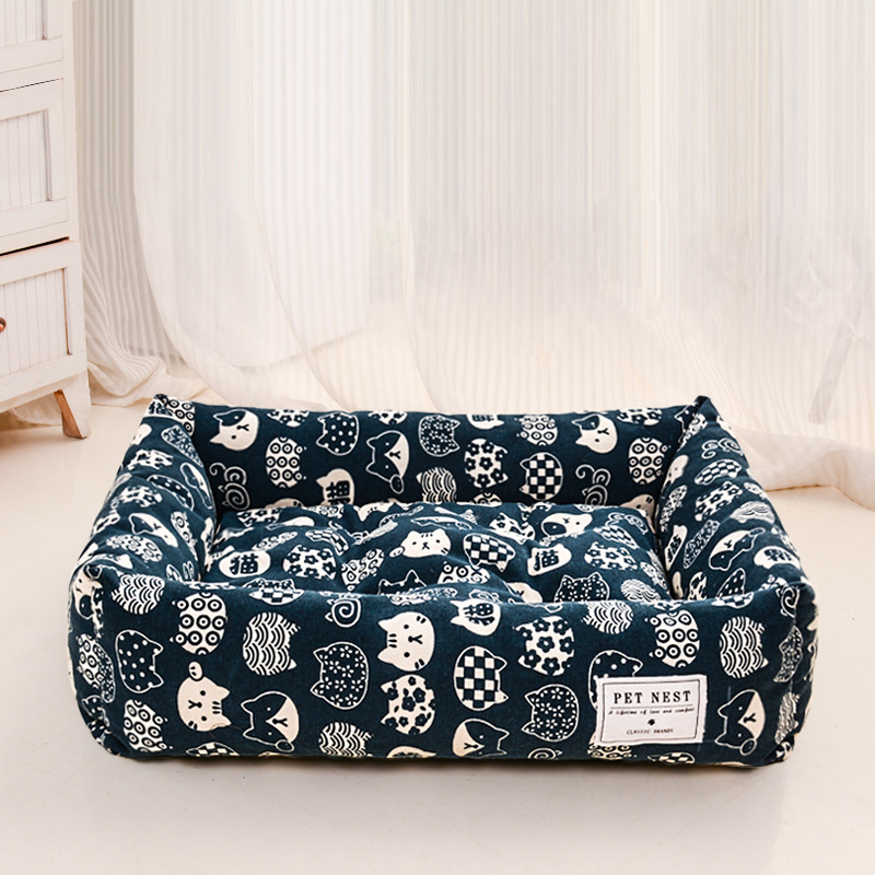 Dog Cat Bed Manufacturer - All-Season Creative Printed Square Removable