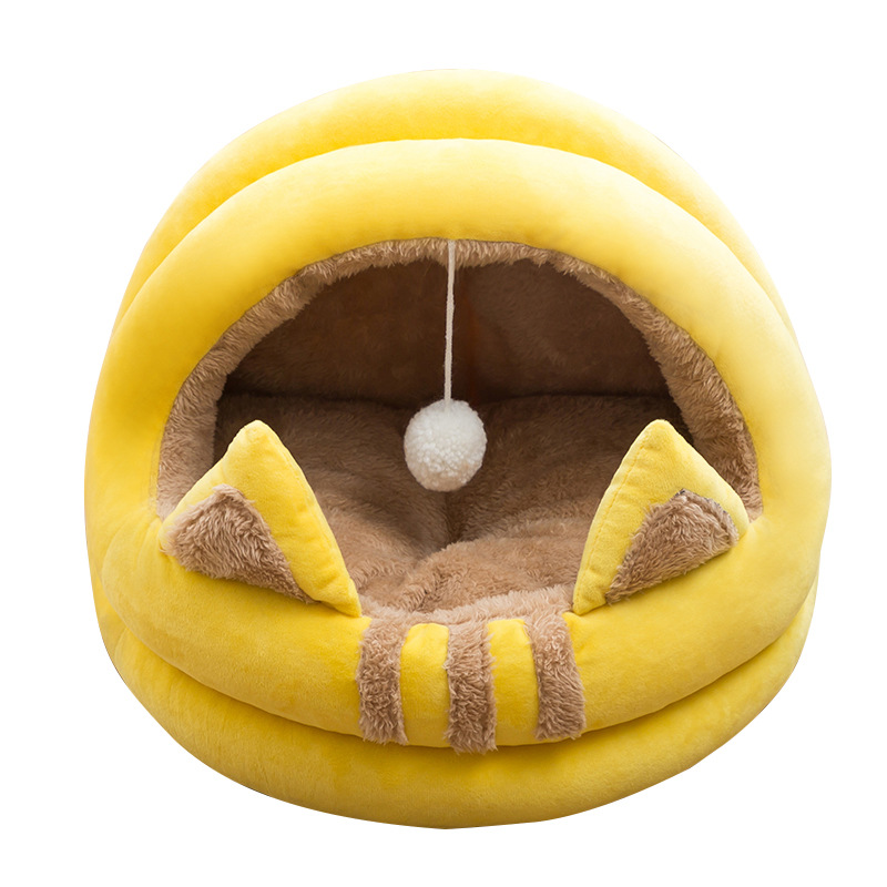 Pet Bed Factory - Factory Wholesale Cartoon Cat Dog House Semi-Enclosed