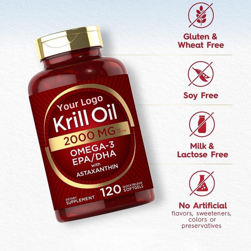Krill Oil Softgel Manufacturer - Private Label Astaxanthin Brain Joint
