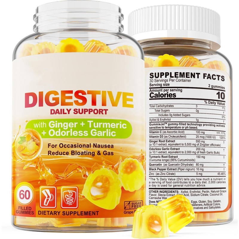 Digestive Support Gummies Manufacturer - Sugar Free Ginger Garlic