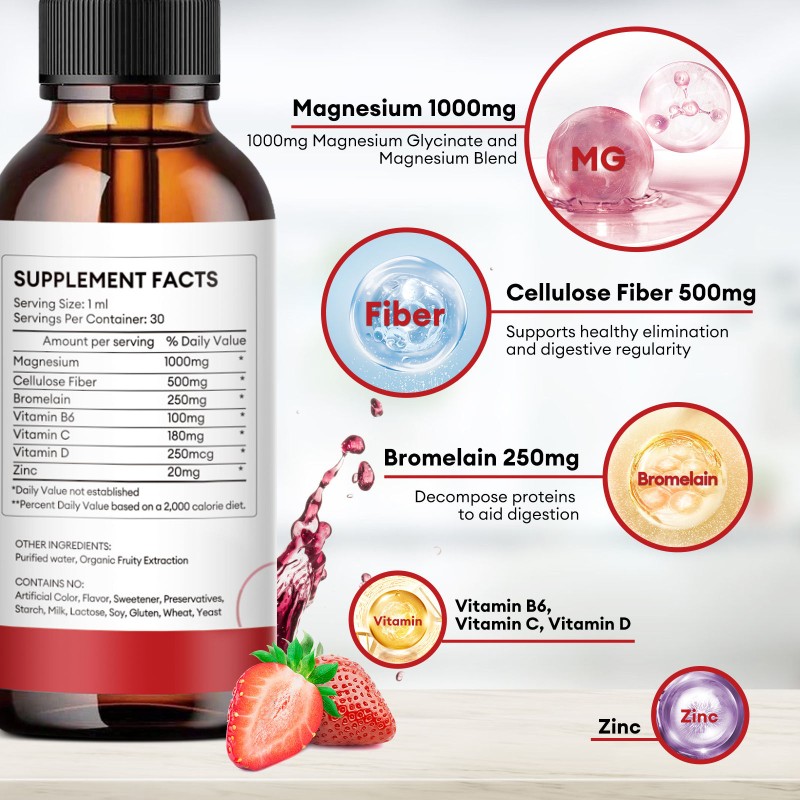 Magnesium Glycinate Liquid Drops Manufacturer - OEM Vitamin C D B6