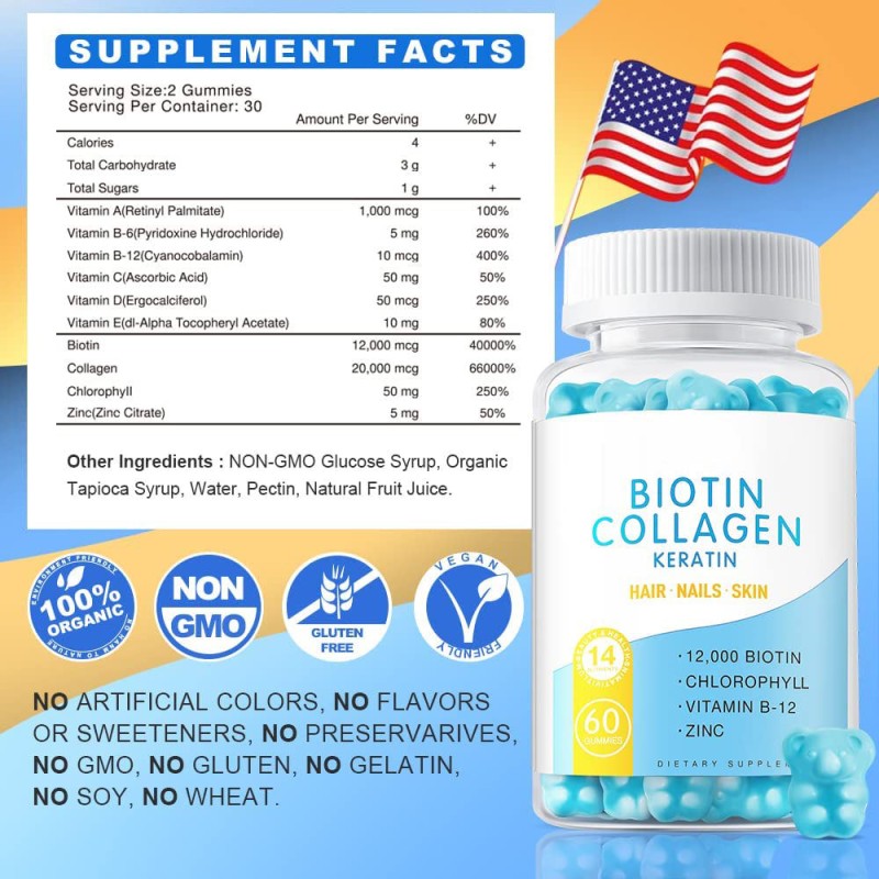 Hair Gummy Supplement Manufacturer - 2025 New Biotin Skin Nail