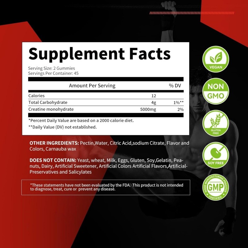 Creatine Gummies Manufacturer - Sugar Free Pre Workout Muscle